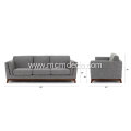 Ceni Volcanic Gray Fabric Sofa with Wooden Feet